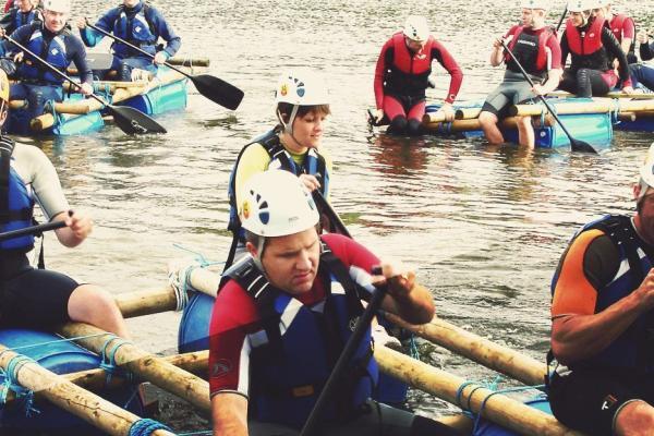 Raft Building Activity at Adventures Wales, Raft Building team building adventures Raft Building Activity at Adventures Wales, Raft Building team building adventures